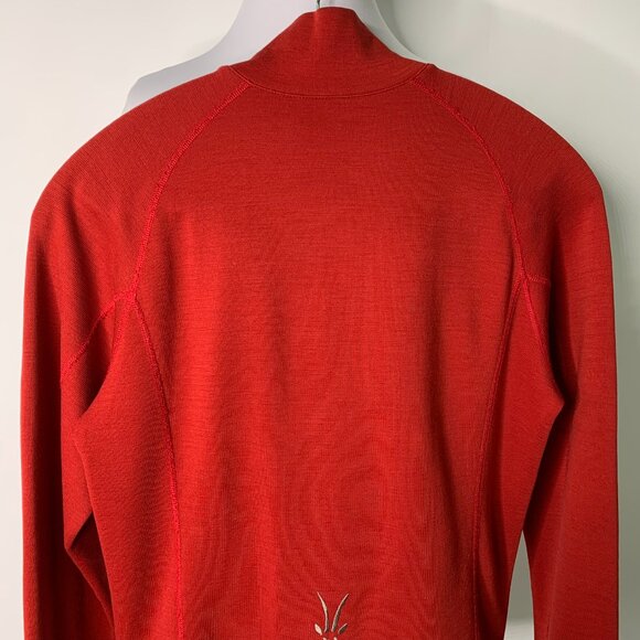 Ibex Women’s Red Wool Zip Up Sweater Size Medium - Picture 11 of 14